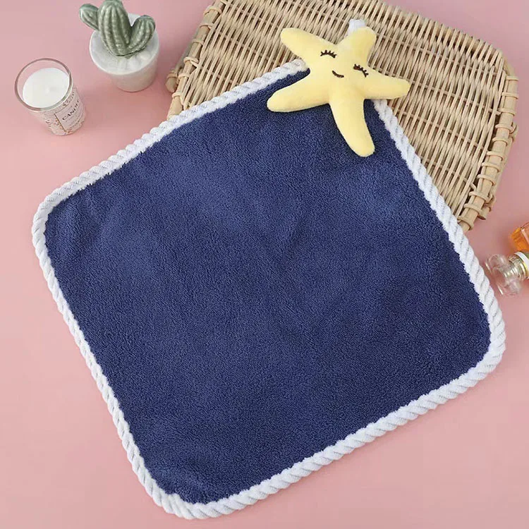 Microfiber Customized Plain Household Thick Pile Multi Colored Hand Towel