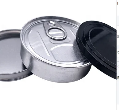 Wholesale empty food grade silver pressitin tin cans with custom stickers -cans packaging wholesale