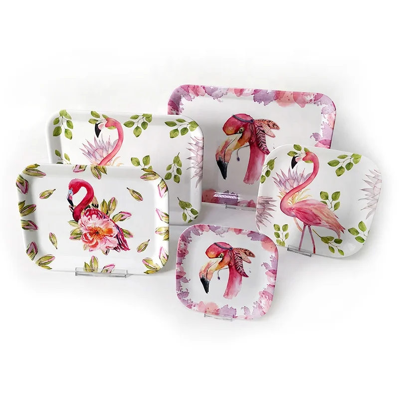 
Wholesale 100% Melamine Square and Rectangle Tray Plates Bowls Dinnerware for Restaurant Plate Dish CMYK Printing Plastic 