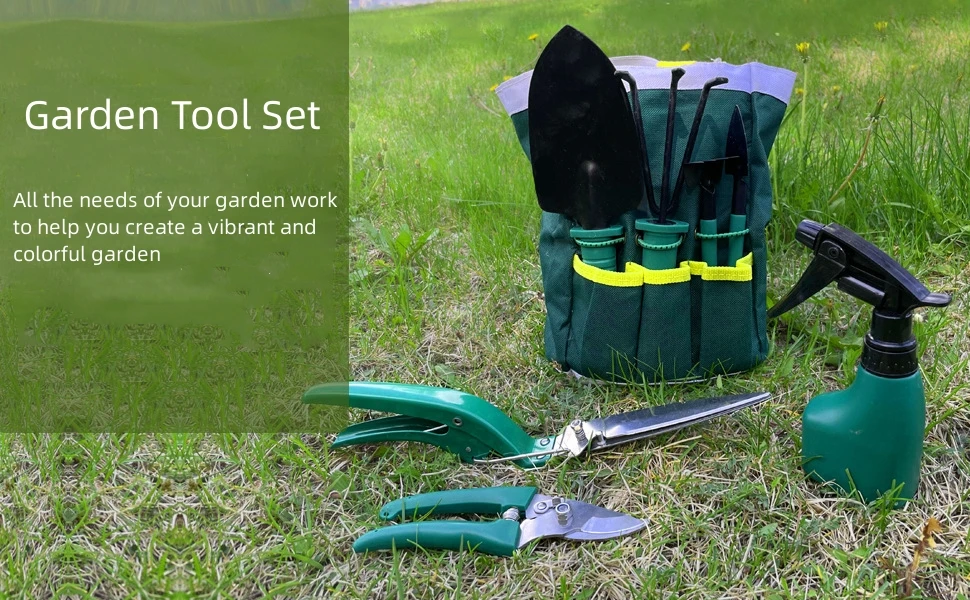 New Design green garden tools pruning shears garden tool set
