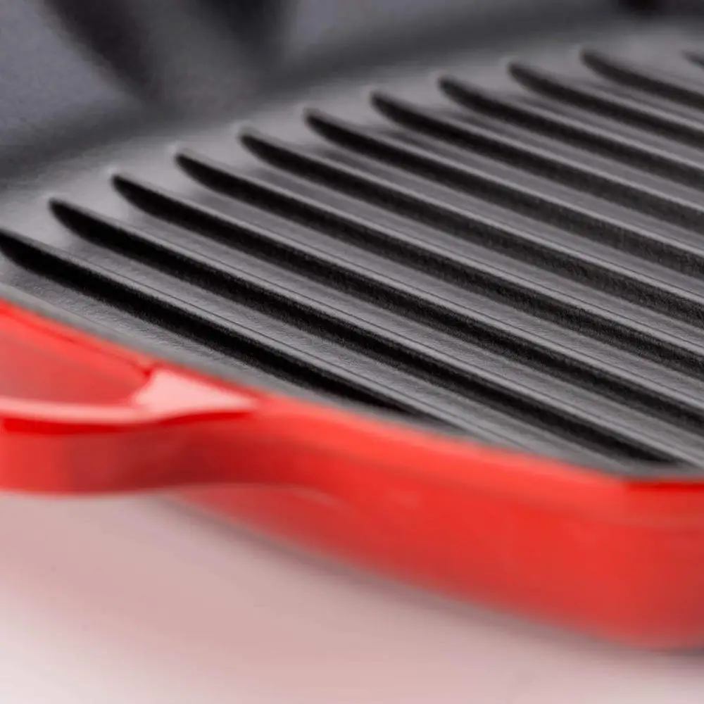 Rectangular Enamel Cast Iron Electric Griddle With Loop Handle