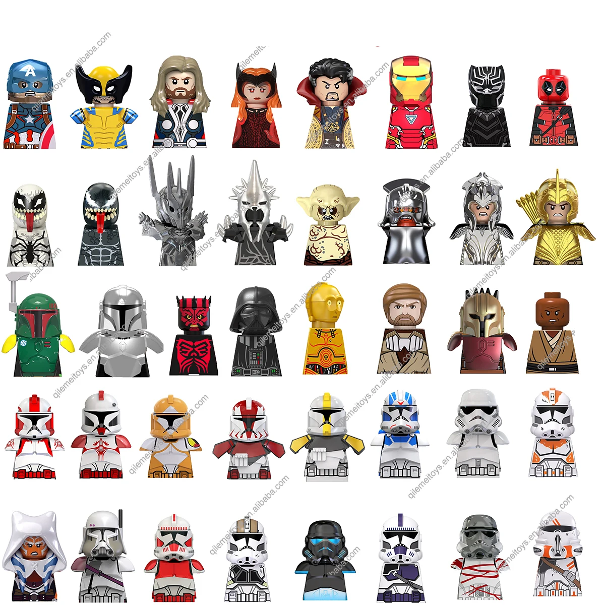 TV brand Movie 212 501th Clone Trooper Gunner Ahsoka White Darth Vader Commander Fox Mandalorian Mini  Building Block Figure Toy