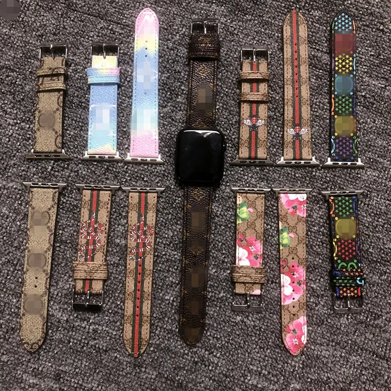 
Luxury design for apple watch bands Leather material watch strap for watch series 6 5 4 3 2 1 44mm 42mm 40mm 38mm band 
