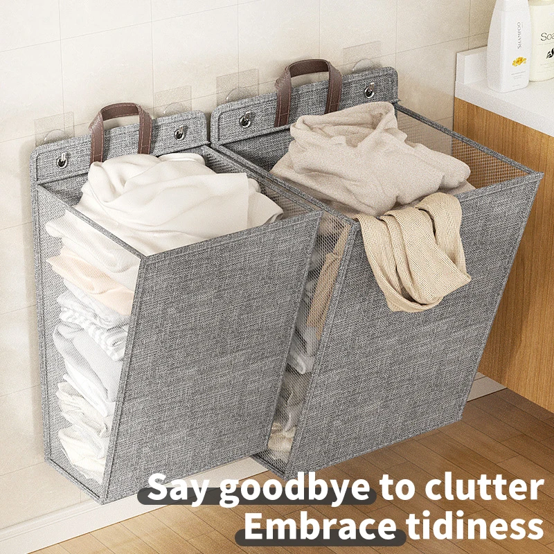 Foldable laundry basket Multifunction bathroom hanging laundry hamper for dirty clothes organizers storage basket
