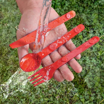 Portable & Reusable Travel Flatware Magnetic tableware Camping Utensils Set