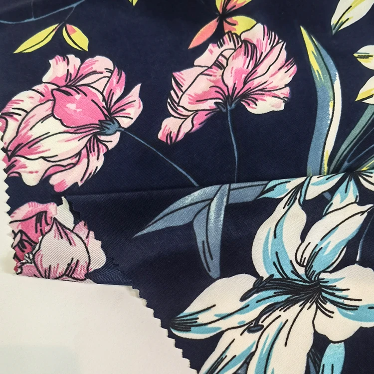 Hot selling printed flower design 96%polyester 4%spandex 4 way stretch activewear fabric for sport