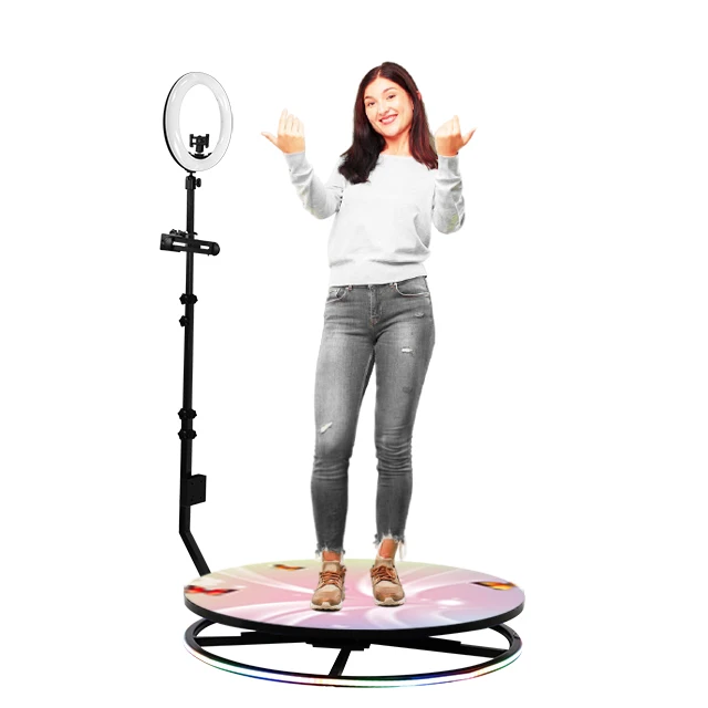 2022 New Remote Control Bottom LED Lights Fill Light High Quality Factory Price Fast Shipping Remote Control 360Photo Booth