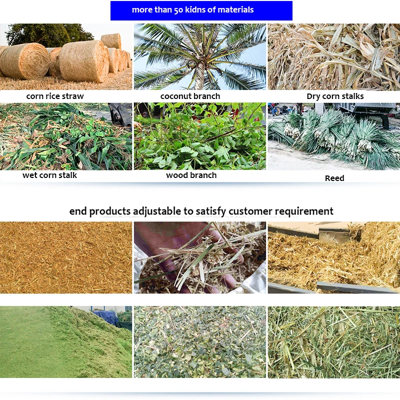 Professional Corn Stalk Bale Crusher Rice Stalk Bale Shredder Machine for Cellulose
