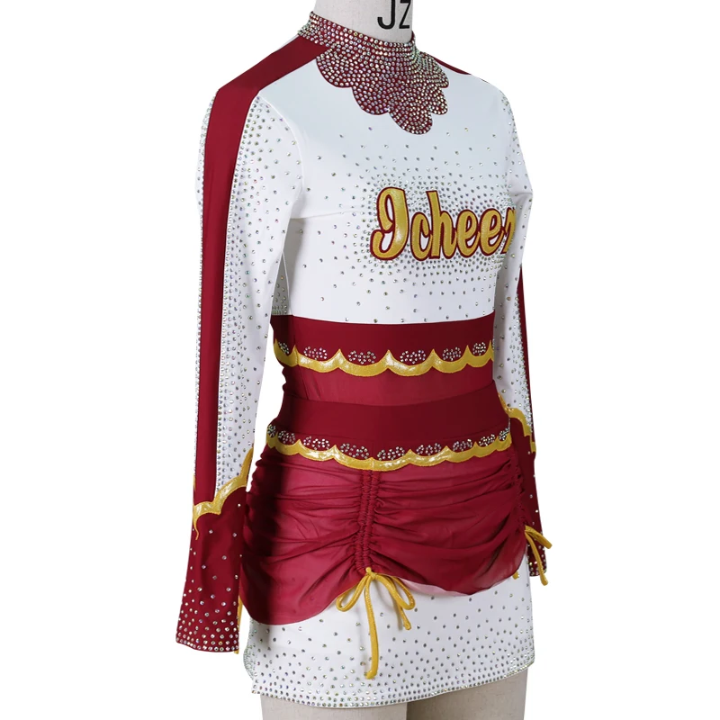 2022 Design your own rhinestone cheer outfit custom cheerleading dance uniform cheerleader costume