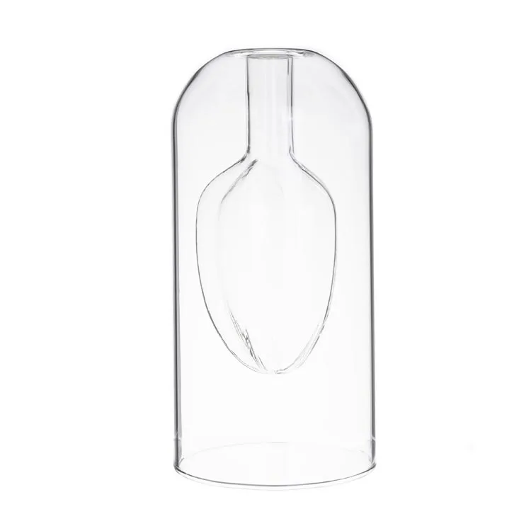 Wholesale Custom Packing Double Wall Clear Glass Bottle Perfume Essential Oil Reed Aroma Fragrance Scented Diffuser Glass Vase