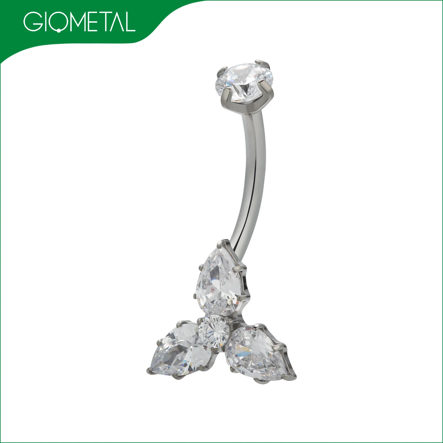 New Giometal G23 ASTM F136 Titanium Internally Threaded Piercing Sexy Piercing Navel Ring For Women Body Jewelry Wholesale