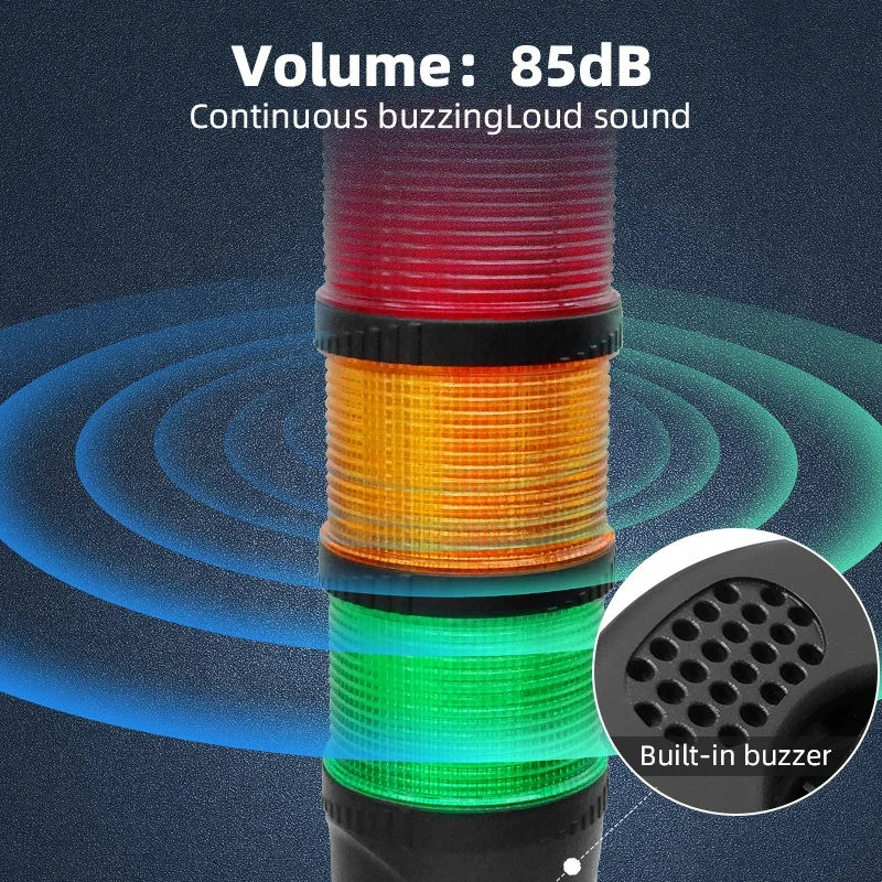 BENLEE LED Signal Tower Light 3 Layer Stack Security Alarm Indicator Lights CNC Machine Industrial Warning Light With Buzzer
