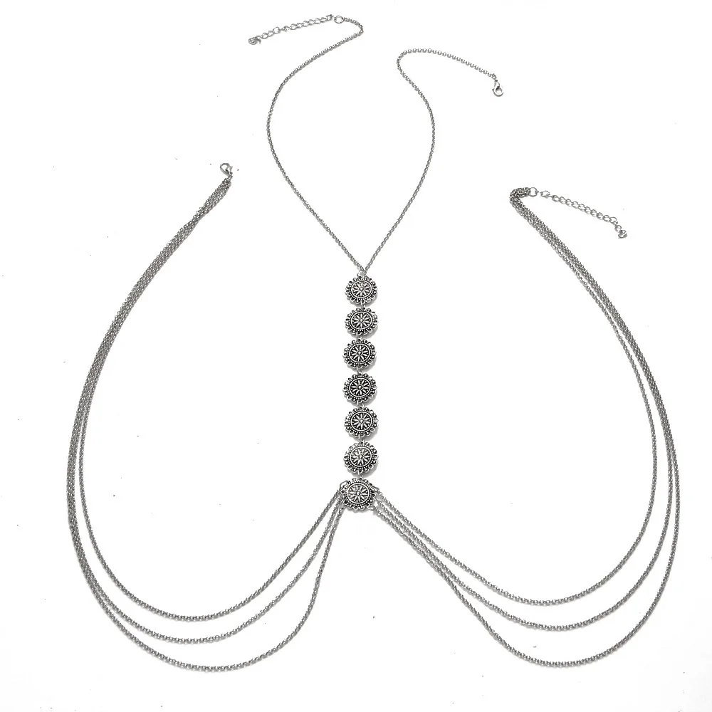 Hot Sale Sexy Alloy Hollow Out Back Gold Belt Jewelry Waist Body Chain Suitable for women