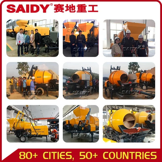  SAIDY 30 куб. М/ч мобильный дизельный бетоносмеситель и насосный смесительный