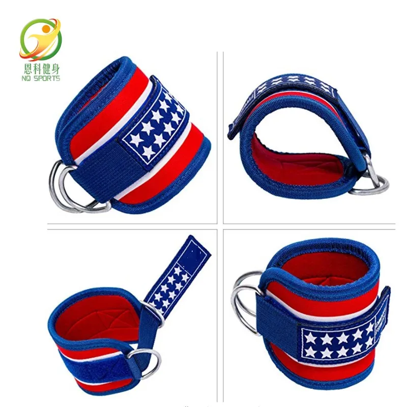 
Custom PU Neoprene Pink Fitness Padded Gym Ankle Straps For Cable Machines 