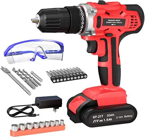 21V cordless  power tools for screwdriver/drill/impact Electric Screwdriver Drill with Li-ion Baterry Cordless drill electric