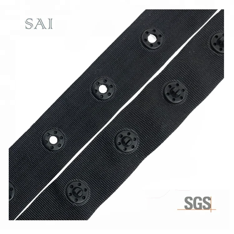 18mm Tape Width with Dyeable Colors Fashion Plastic Round Snap Tape