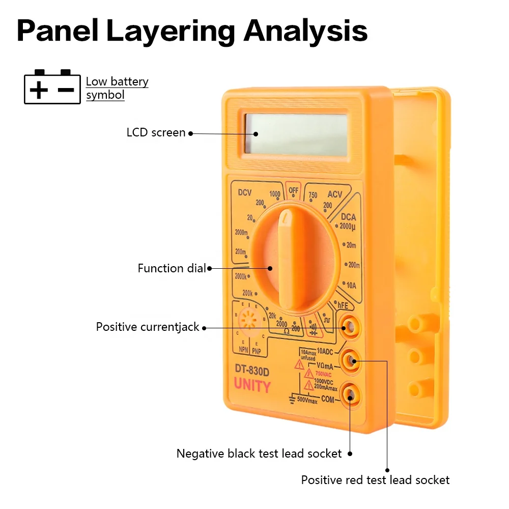 Прямая продажа с фабрики цифровой мультиметр Ручной тестер емкости и частоты переменного/постоянного тока вольт ампер