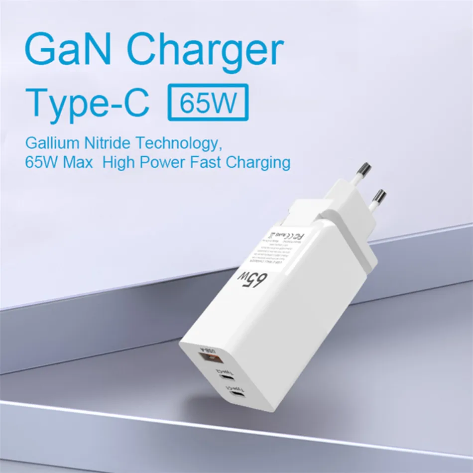 Type-C Lader, USB C 65W Power Adapter PD/QC3.0 for MacBook for iPhone for Samsung