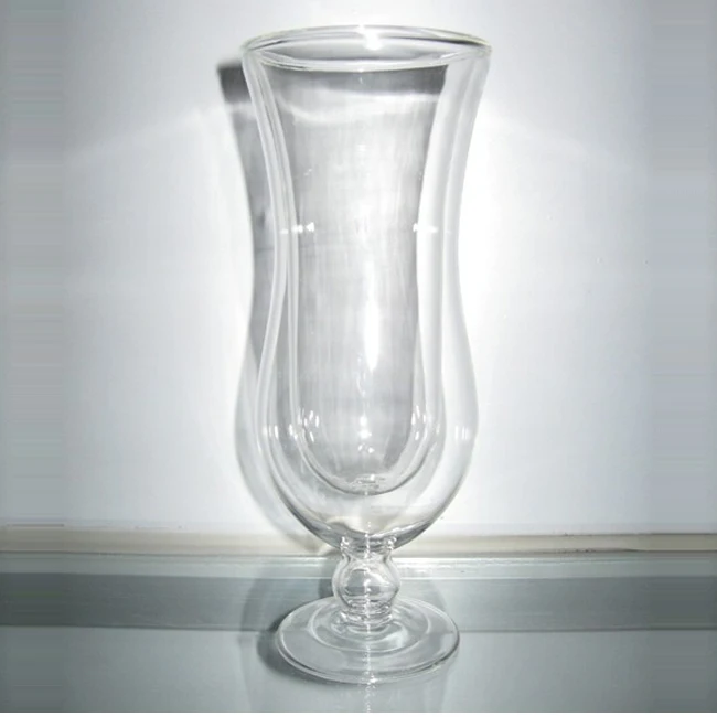 clear double wall red wine glass cup / goblet / tall glasses cup / mugs / cup sparkling wine