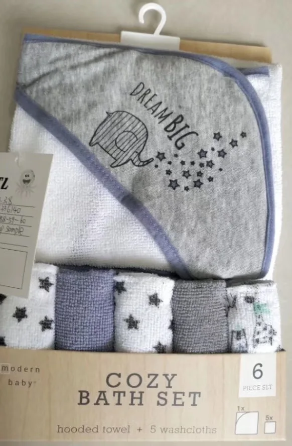 6pcs/set Baby Washcloths Small Infant Towel Set Soft Toddler  Hooded Towel Random Colors Baby Feeding Towels