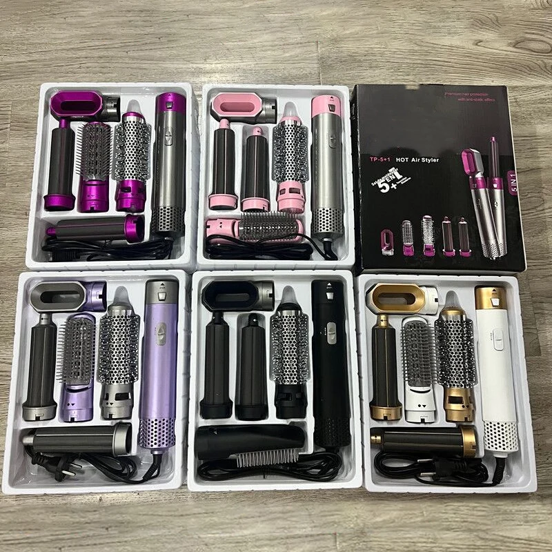 Hot Air Hair Dryer 5 in 1 Hair Straightening and Curler Blow Dryer Brush Hair Styling Tools