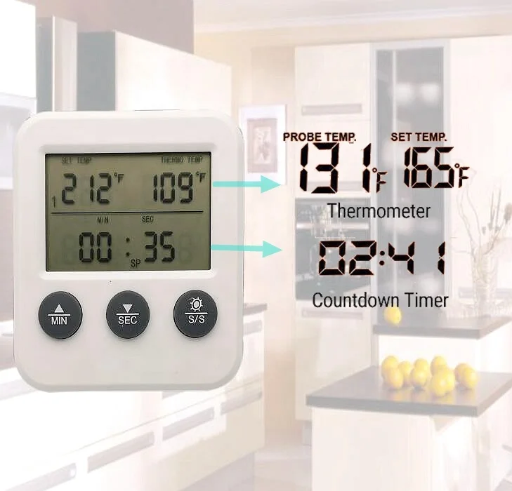 
Thermometer Grill Digital Cooking Thermometer Meat Thermometer With Dual Probe 