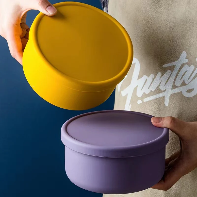 rpet plastic bento lunch food box children large food storage round bin container organizer