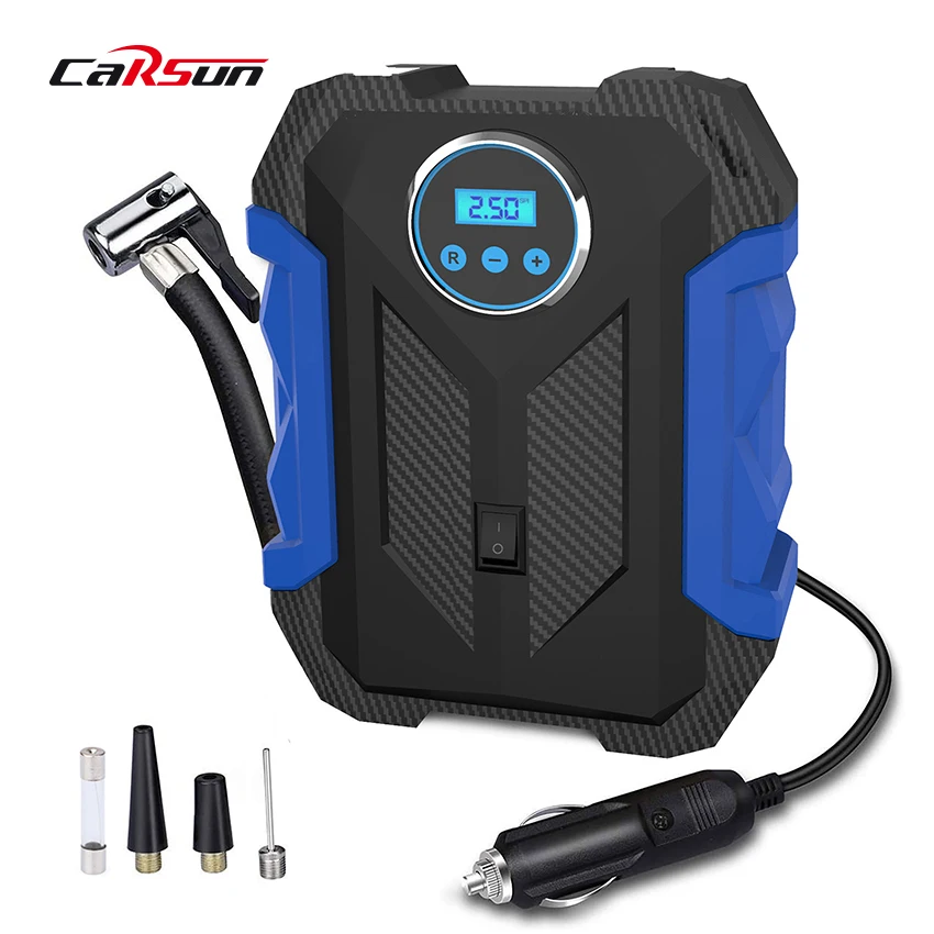 Portable Car Air Pump For Wheel Tire Blue Home Bike Inflator Vacuum Rechargeable Digital Smart Pressure Car Air Pump