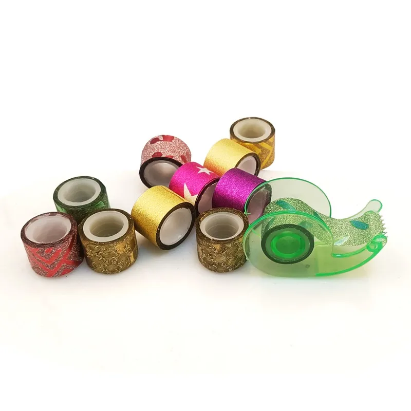 Free sample Self adhesive Coated glitter power Washi tape Glitter masking tape for DIY crafts Decoration Aesthetic