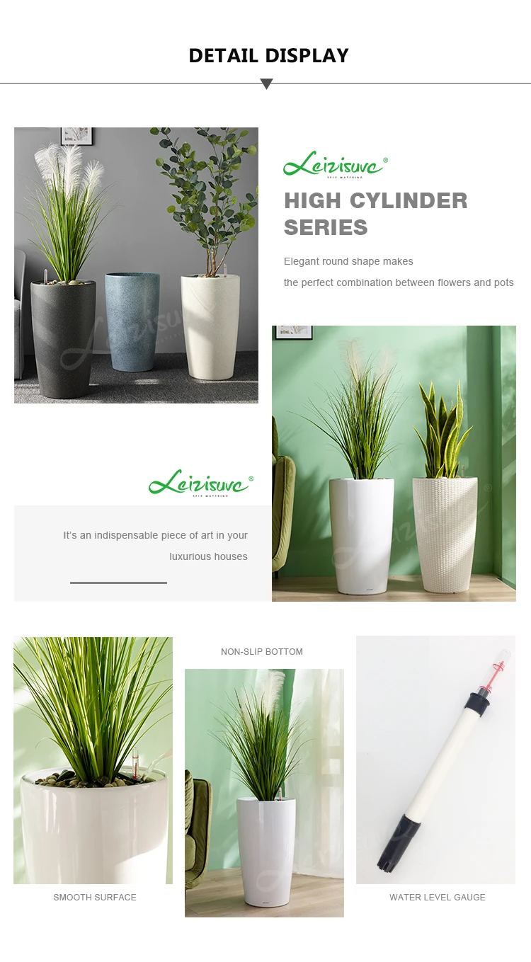 Large Square Plastic Garden Plant Container Self-Watering Home Decor Office Flower Pots Durable Cheap Design for Outdoor Usage