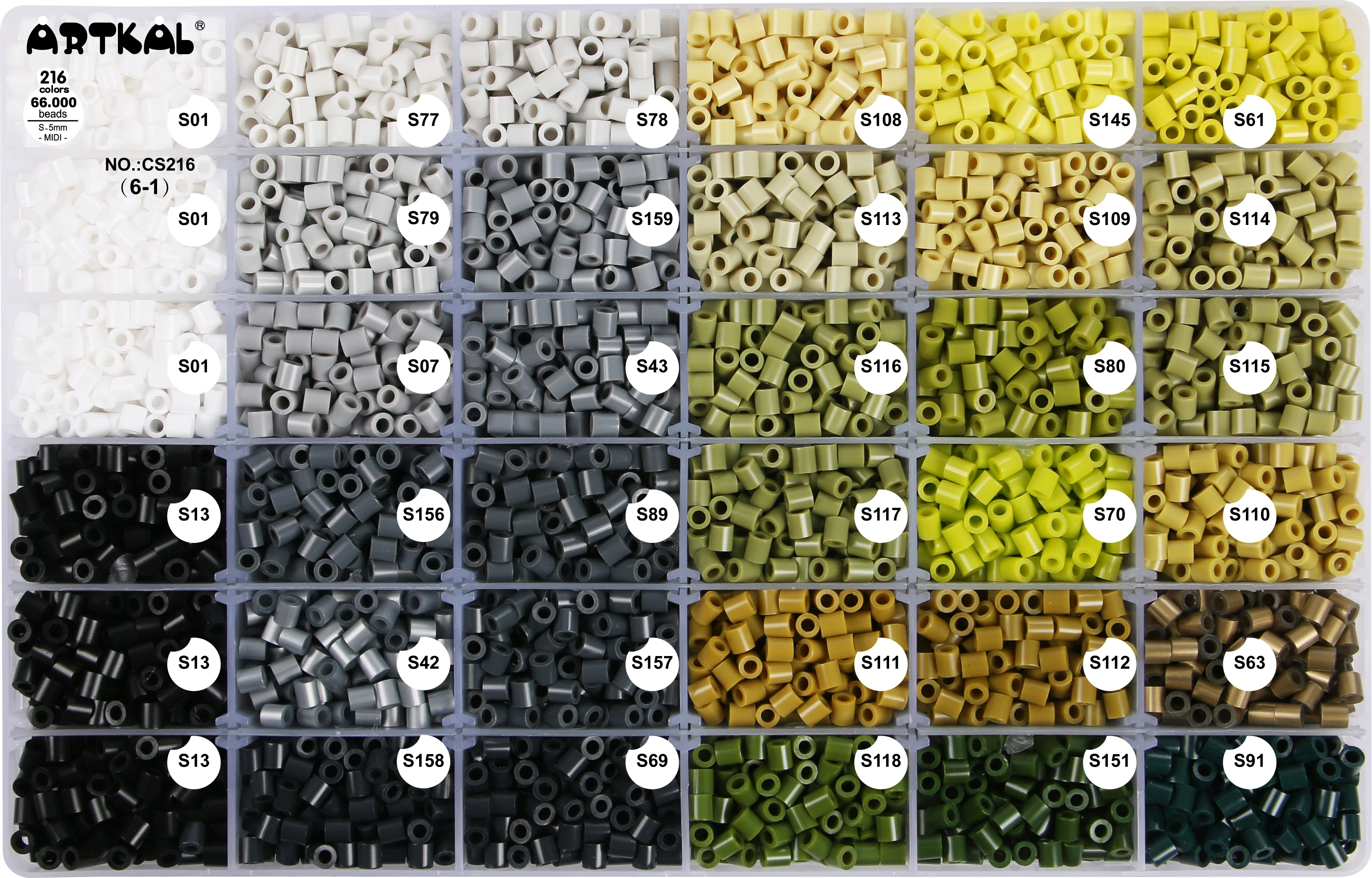 Full Color Box Package 216 Color Box Set Iron Beads Set Plastic Perler Beads Artkal Fuse Beads CS216