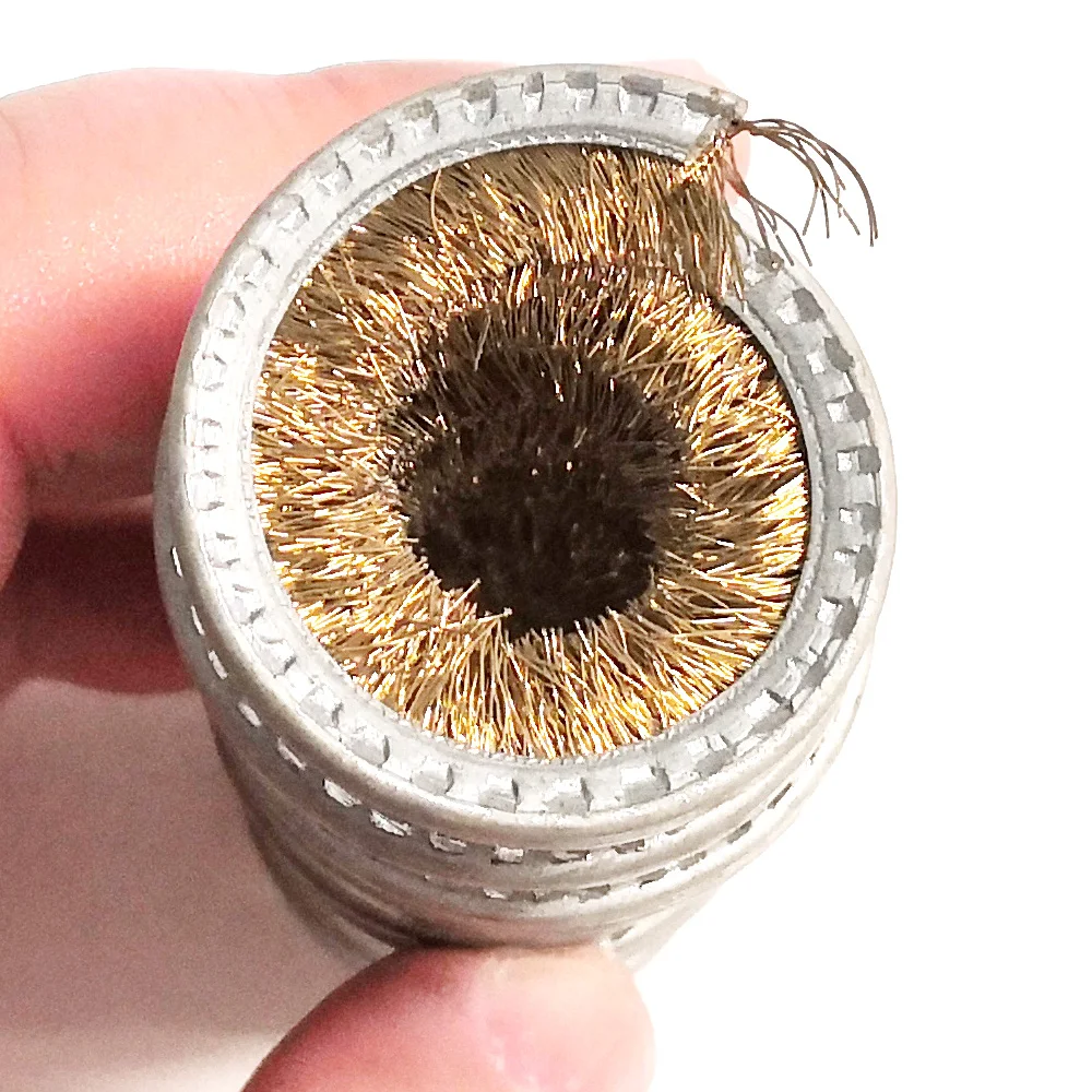 Custom professional wire descaling inverted brass steel wire inward coil spiral brush