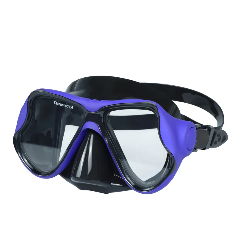 Fashion Design Tempered Glass Lens Silicone Skirt and Strap Scuba Diving Mask for Snorkeling