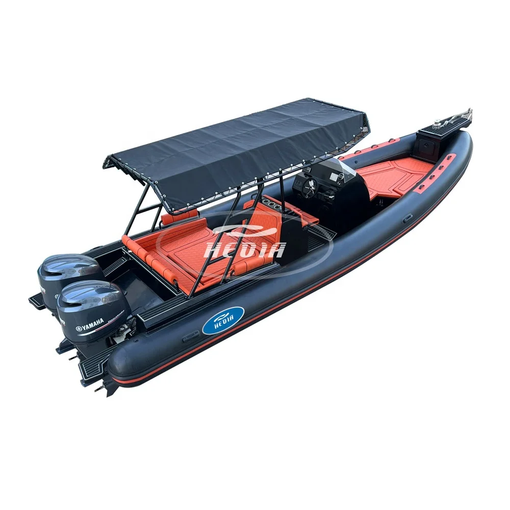 CE Certified 28ft RIB860 High Speed Aluminum Hull RIB PVC Tube inflatable boat With Console and Seat