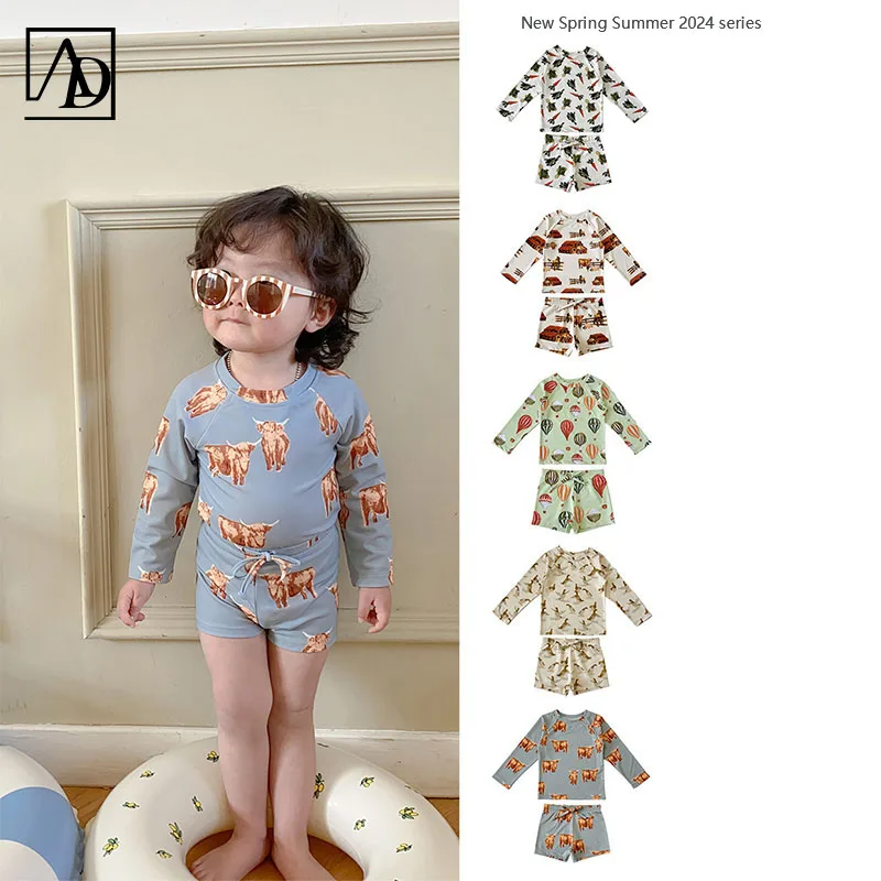 Aide One Piece Zip-Up Short Sleeve Swimwear High Quality Beachwear Kids Cover Up Customized Swimwear Baby Girl Kid Quick Dry