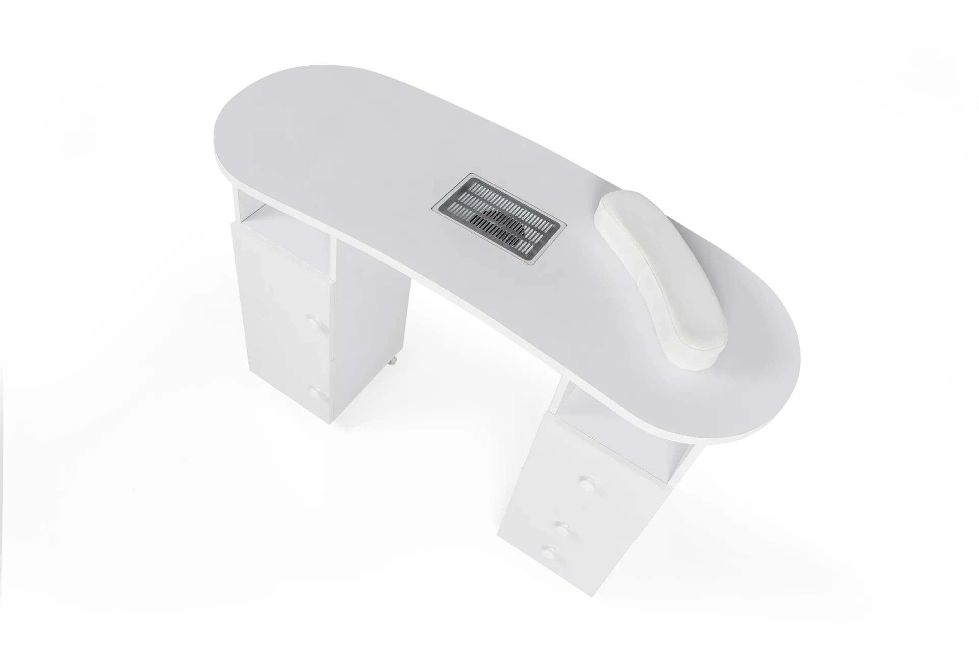 Practical Beauty Nail Dust Collector Manicure Table Professional White Salon Equipment Double Drawer Manicure Table
