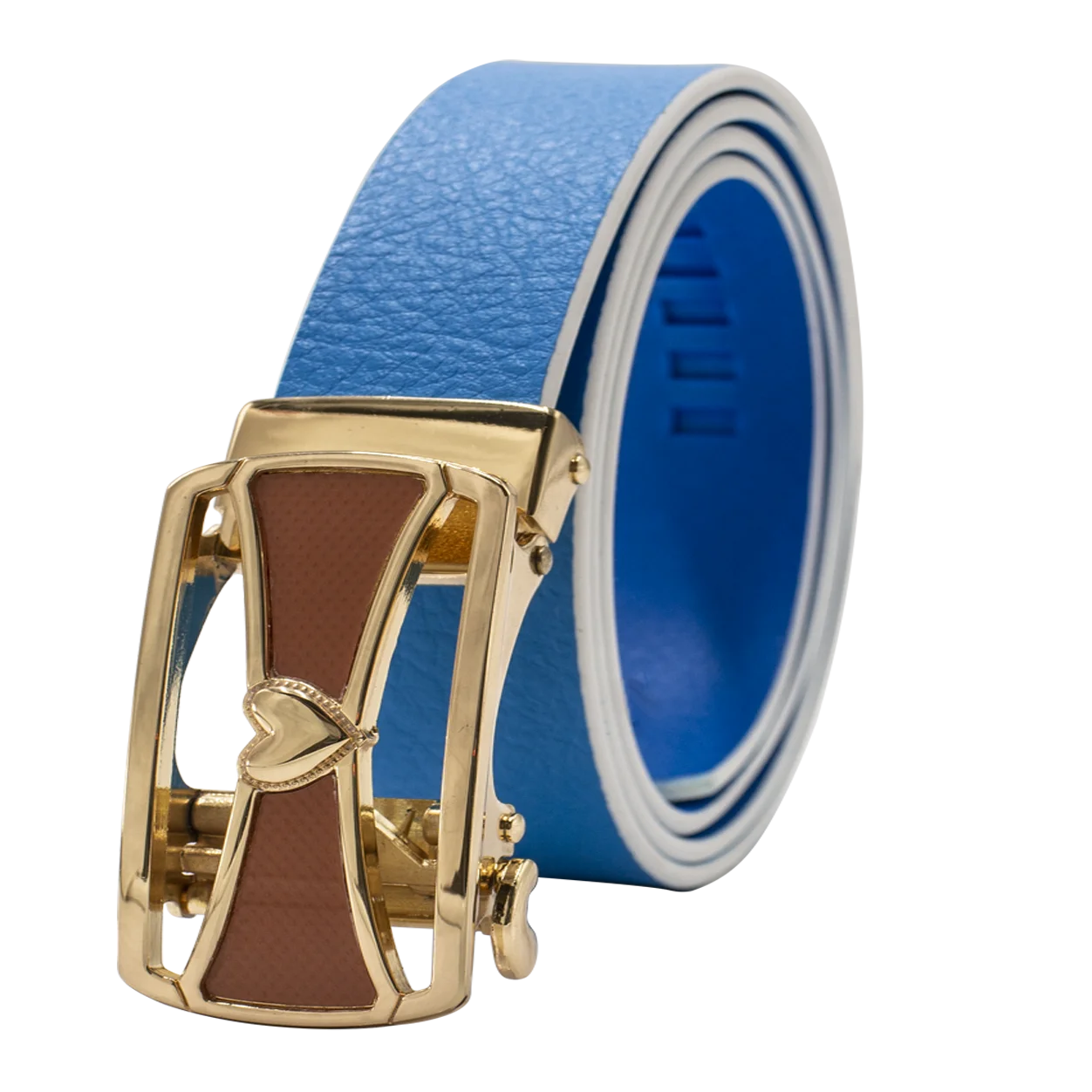 
Wholesale 1 inch Promotional women kids fashion adjustable automatic ratchet vegan leather belt for golf 