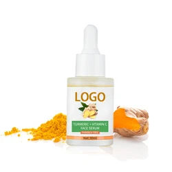 Custom Skin Care Dark Spots Face Serum Private Label Vegan Natural Turmeric Facial Brightening Anti Aging Serum