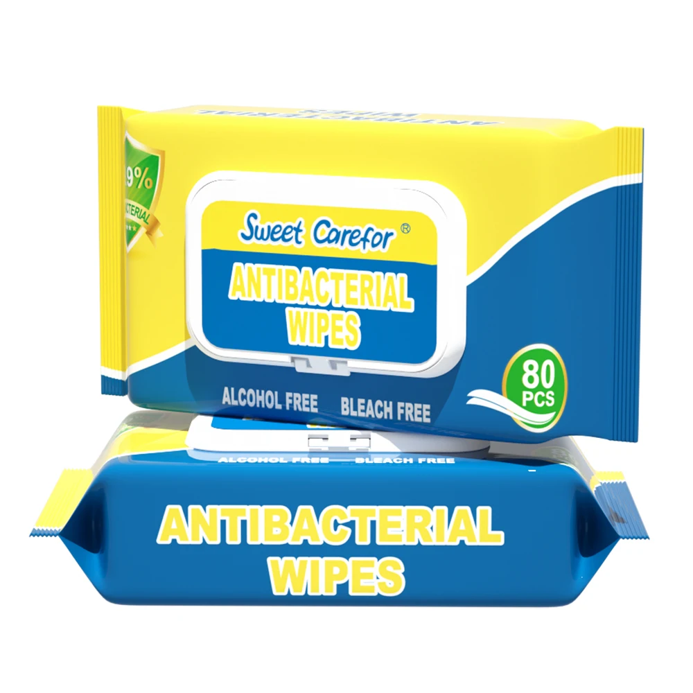 80pcs Antibacterial  Wipes Alcohol Free Disinfecting Wipes Medical Care Antiseptic Wipes