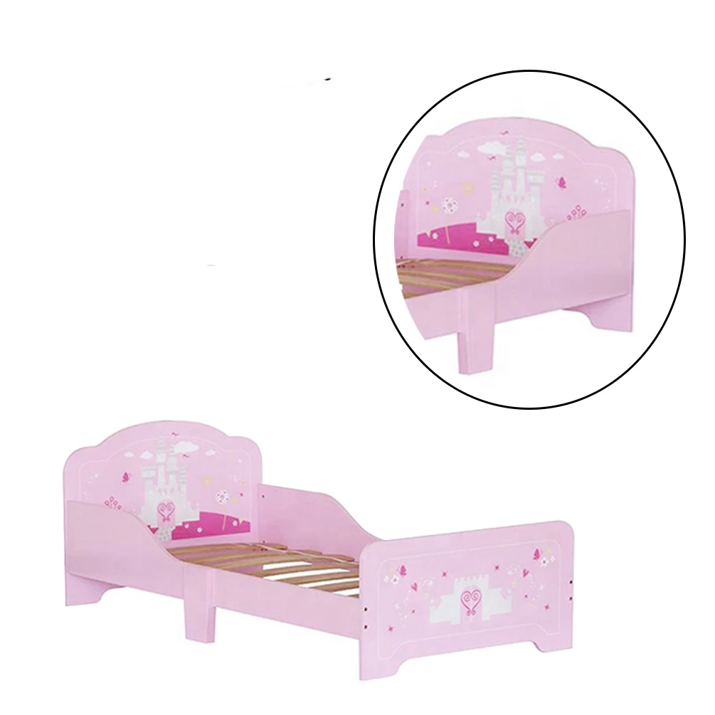 2024 Cute Wooden kids toddler bed 3 to 10 years old children montesori  pink Hot sale bed for baby 3 years