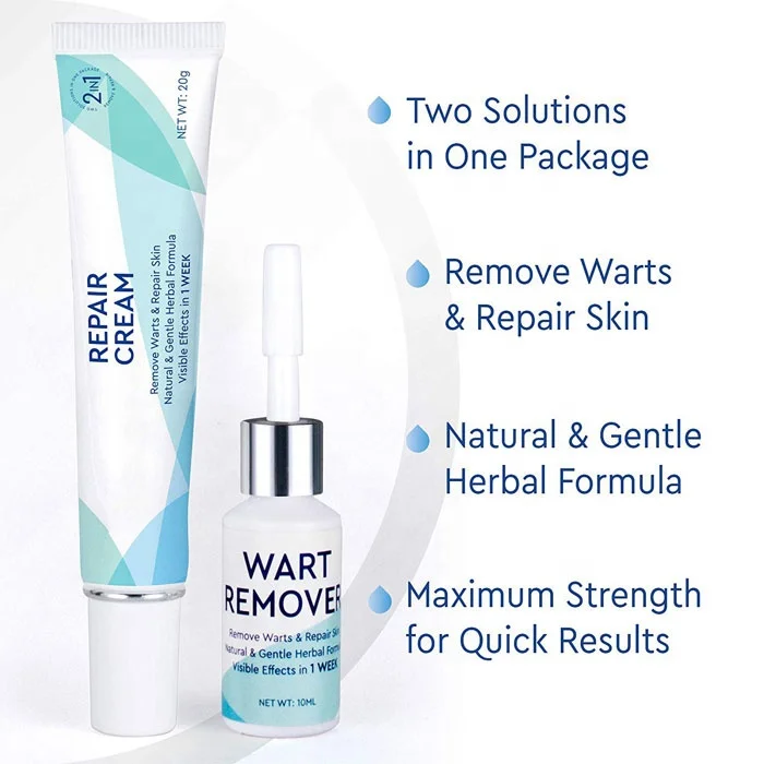 OEM Natural Maximum Strength, Easy & Quick Results for Plantar, Common, Genital Warts Liquid Wart Remover Set