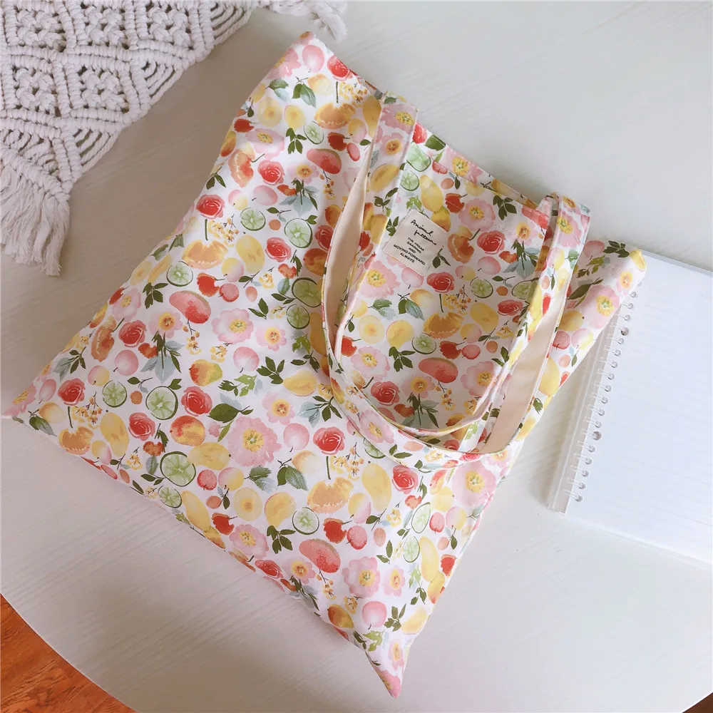 sweet retro gentle Single shoulder bag  floral cotton tote bag   women large capacity personalized canvas bag