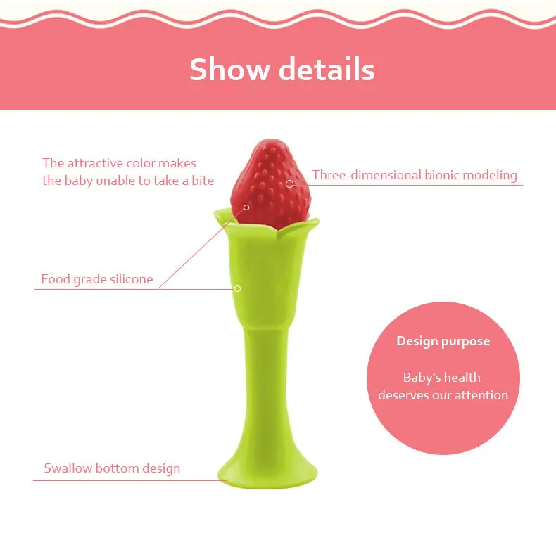 Food grade silicone fruit gum baby molar stick strawberry corn grape mother and baby products
