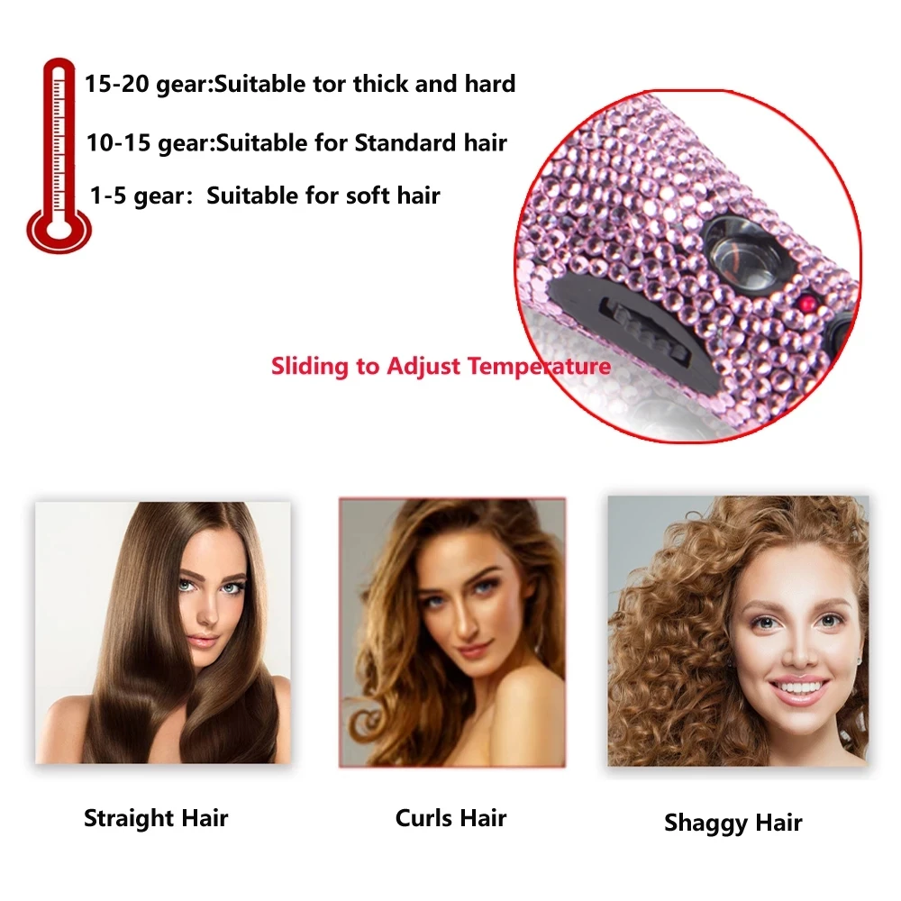 Private Label Portable Hair Brush Straightener Professional Electric Hair Straightener Comb Hot Comb