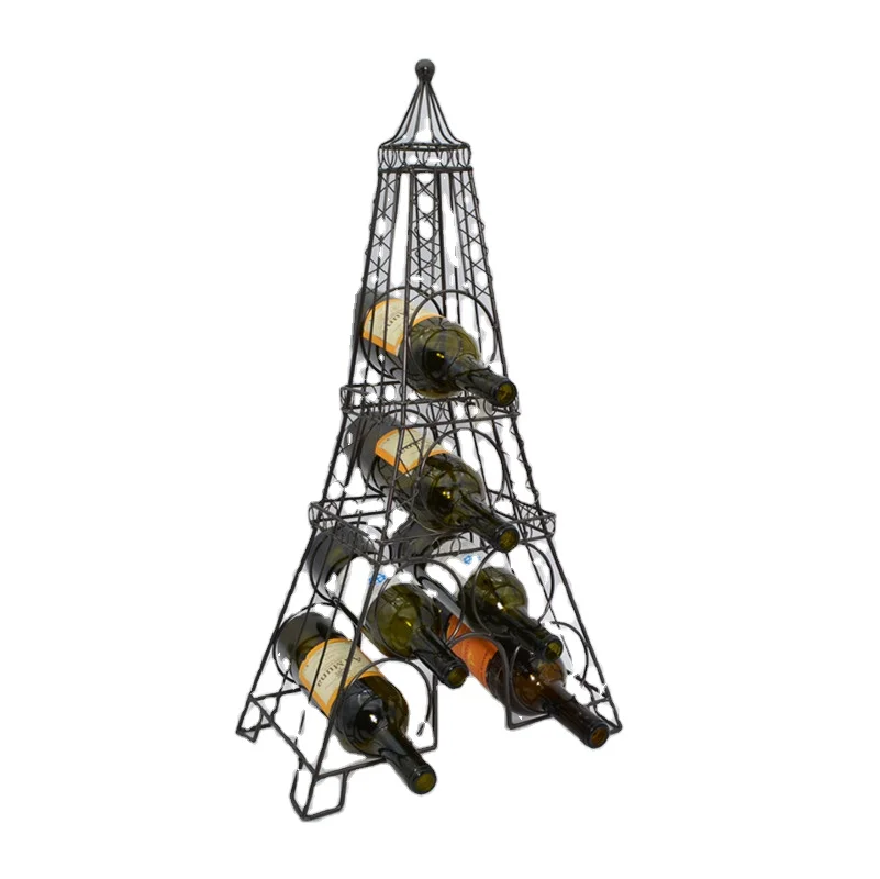 
New Home Decor Iron Tower Wine Bottle Display Tall Metal Wine Rack 