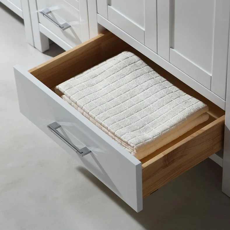 Freestanding undermount Sink White Stone Top Solid oak bathroom Vanity cabinet with Sink