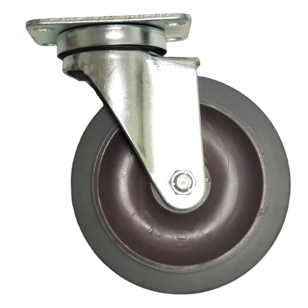 HM2205 Factory Directly 4 inch Universal Gray-Lilac Colour Base Installation Shopping Cart Trolley Flat Car Caster Wheels