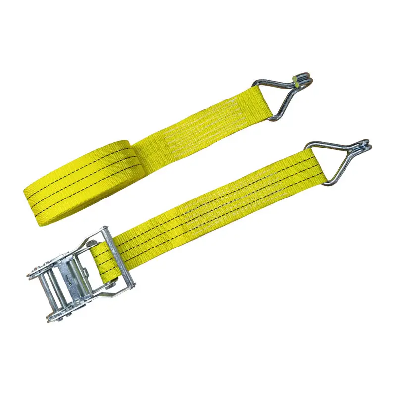 Hot Sell truck Rachet Tie Down Strap 2 inch 2Ton White zinc handle J hook heavy duty ratchet straps