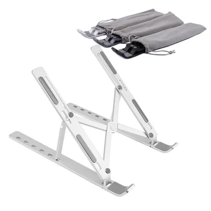 Adjustable Computer Laptop Mounts Holder for Desk tablets 6-position adjustable height Portable Aluminum alloy Stand